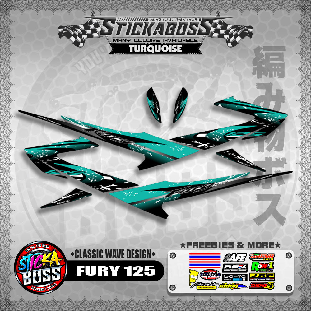 FURY 125 STICKER DECALS ( CLASSIC WAVE DESIGN )【WITH FREEBIES】