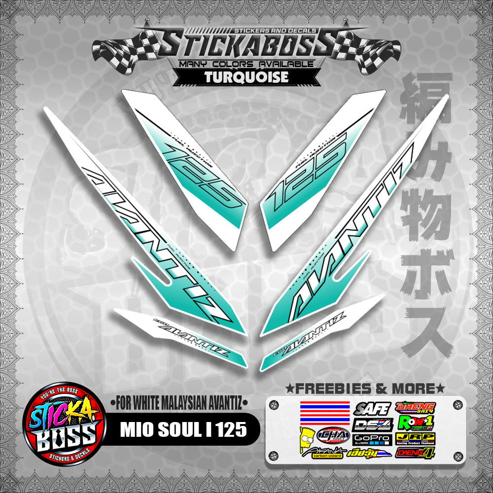 MIO SOUL I 125 STICKER DECALS ( FOR WHITE MALAYSIAN AVANTIZ )【WITH FREEBIES】