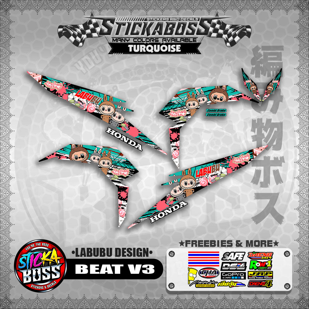 BEAT V3 STICKER DECALS ( LABUBU DESIGN )【WITH FREEBIES】