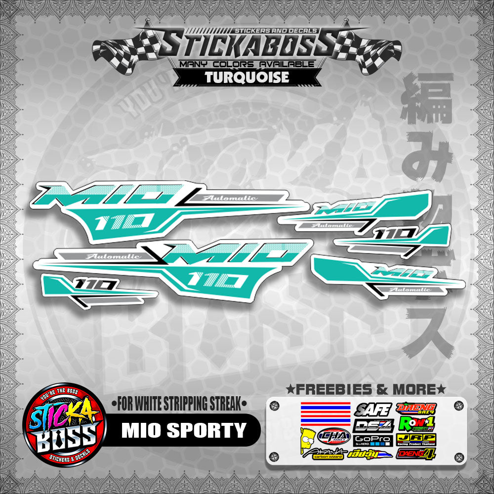 MIO SPORTY THAI CONCEPT STICKER DECALS ( FOR WHITE STRIPPING STREAK )【WITH FREEBIES】