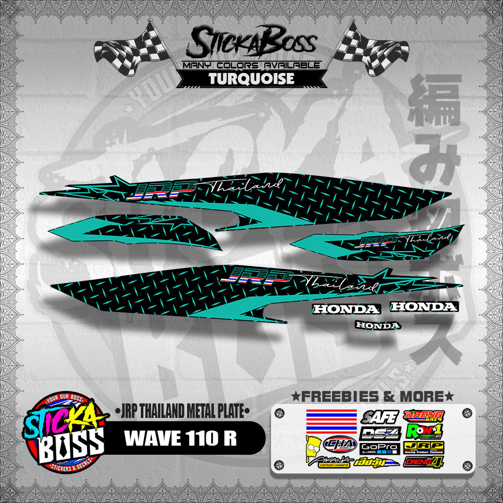WAVE 110 R DECALS ( JRP THAILAND METAL PLATE )【WITH FREEBIES】