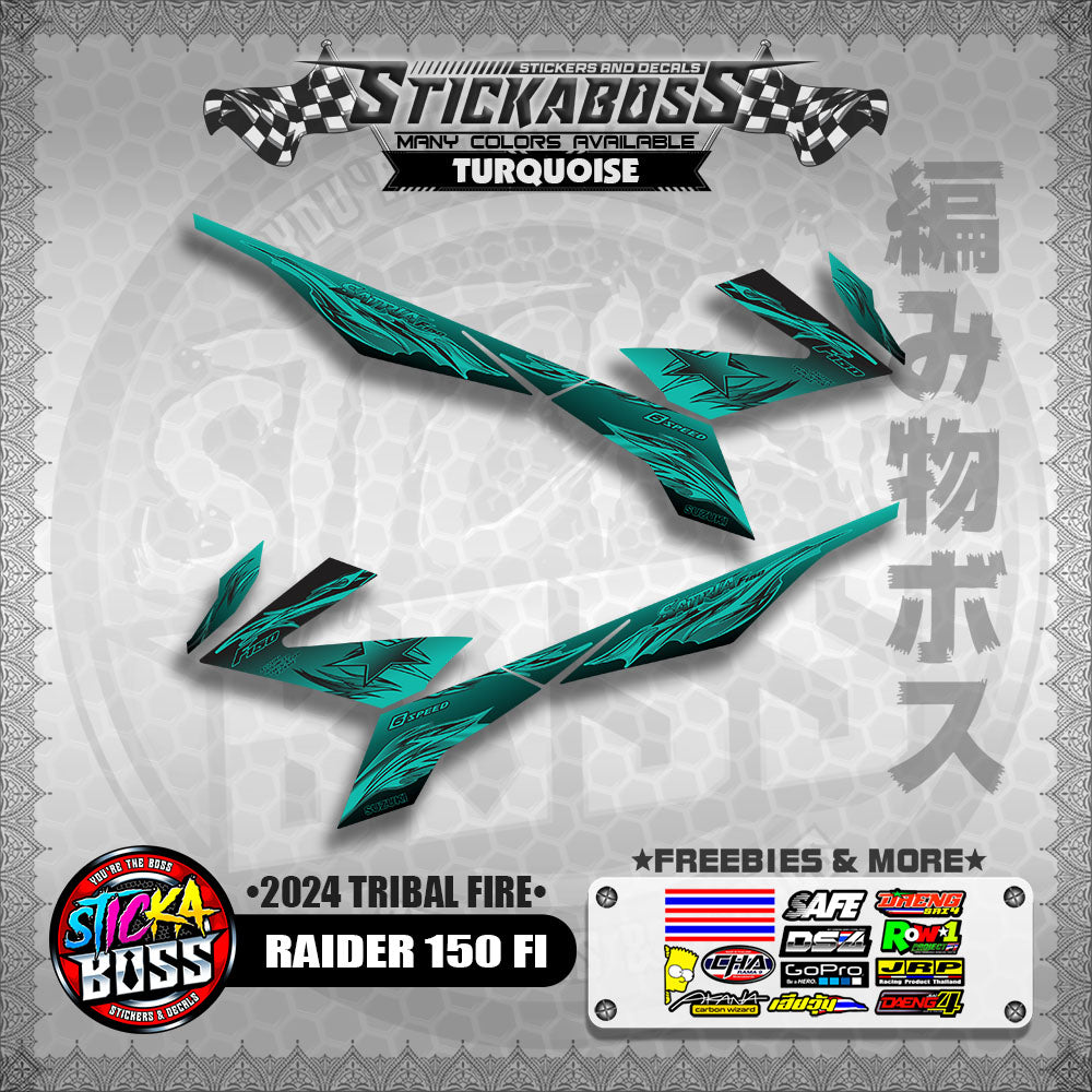 RAIDER 150 FI STICKER DECALS ( 2024 TRIBAL FIRE )【WITH FREEBIES】