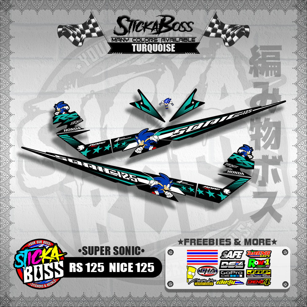 RS 125 / NICE 125 DECALS ( SUPER SONIC )【WITH FREEBIES】