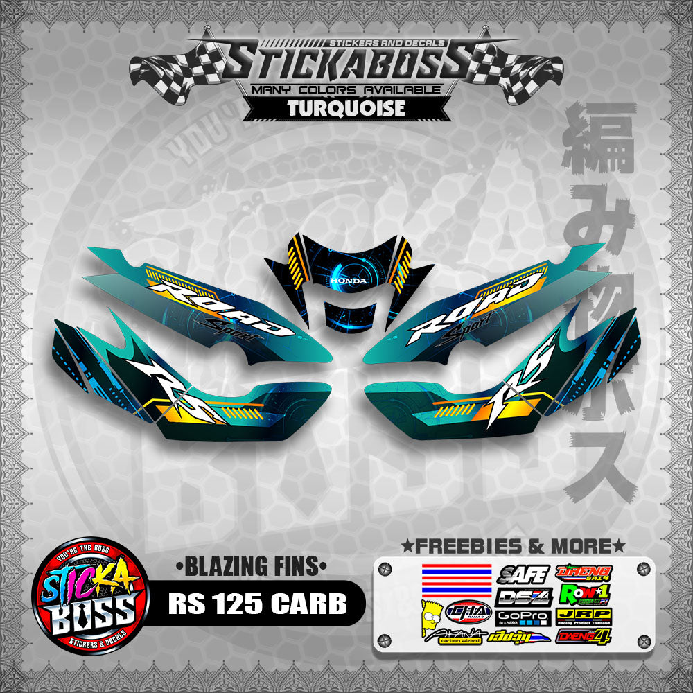 RS 125 CARB STICKER DECALS ( BLAZING FINS )【WITH FREEBIES】