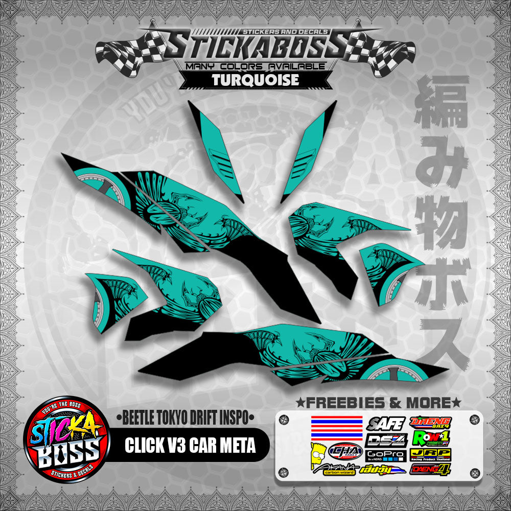 CLICK V3 CAR META DECALS ( BEETLE TOKYO DRIFT INSPO )【WITH FREEBIES】