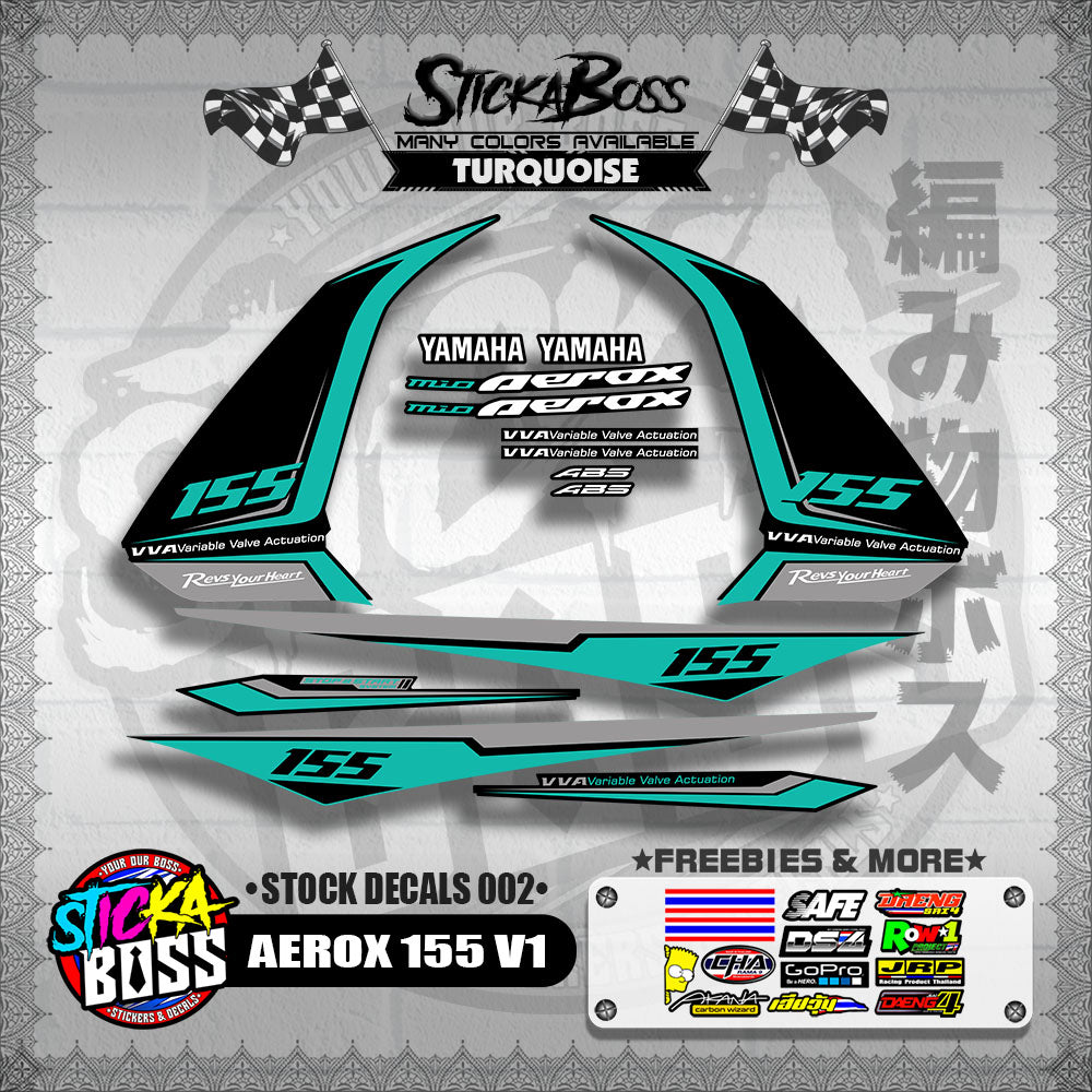 AEROX 155 V1 ( STOCK DECALS 002 )【WITH FREEBIES】