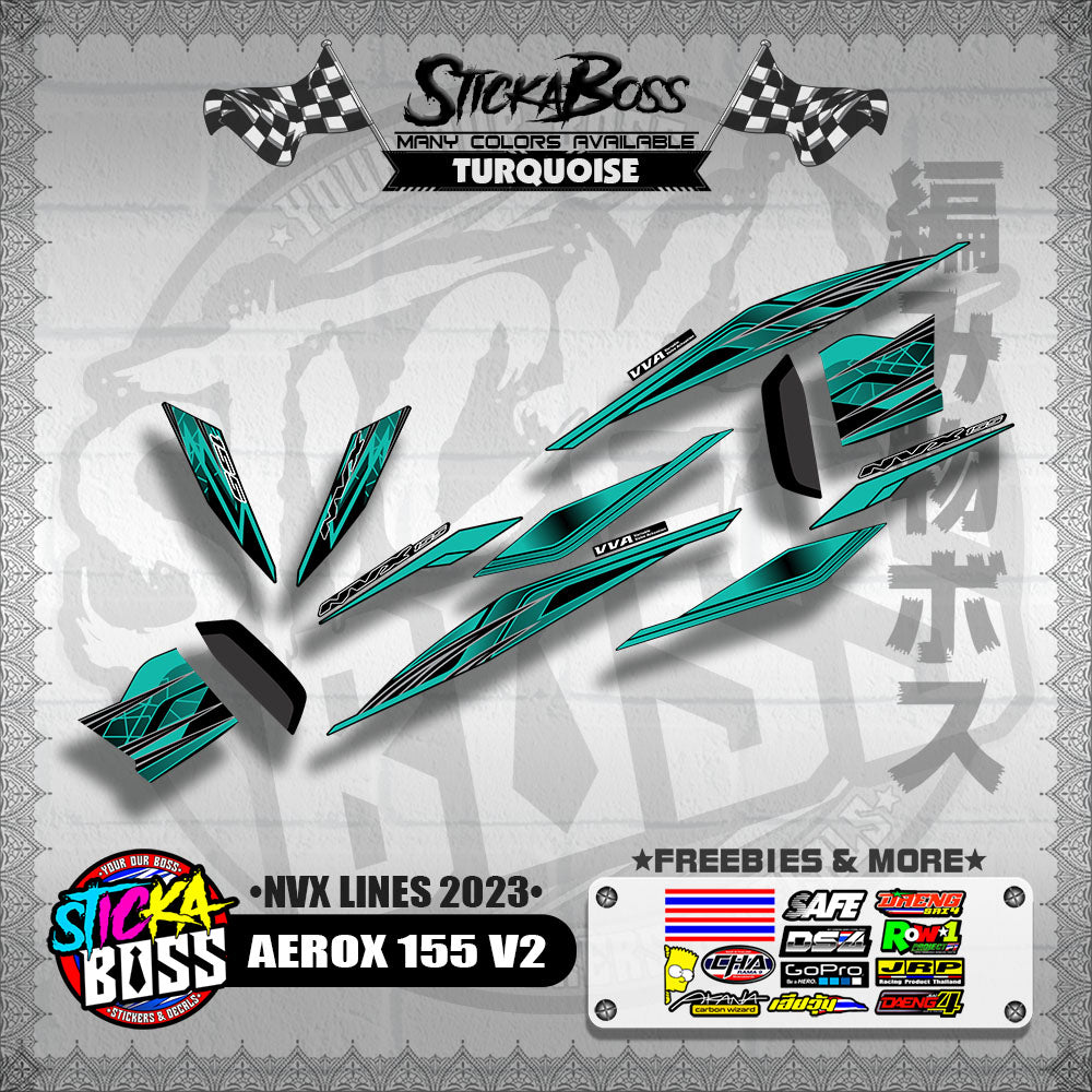 AEROX 155 V2 MALAYSIAN DECALS ( NVX LINES 2023 )【WITH FREEBIES】