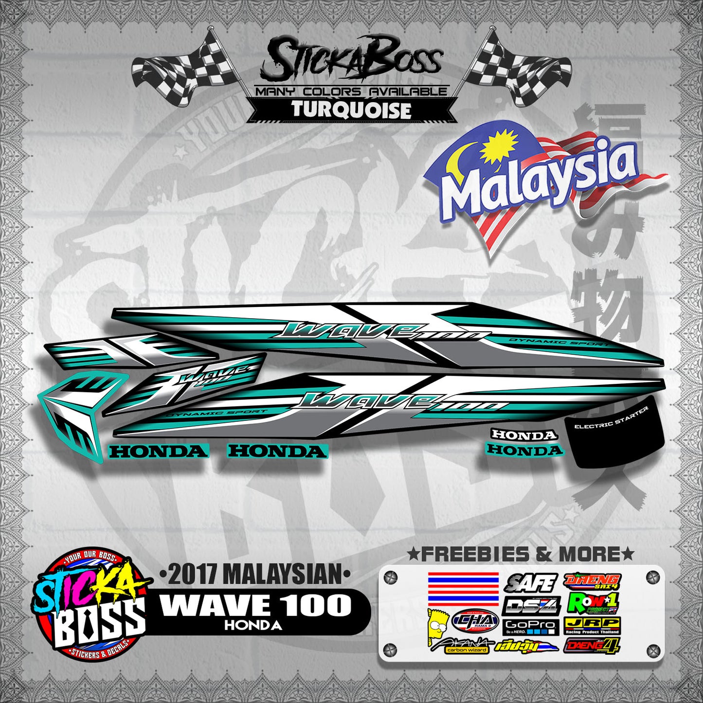 WAVE 100 ( 2017 MALAYSIAN STOCK DECALS )【WITH FREEBIES】