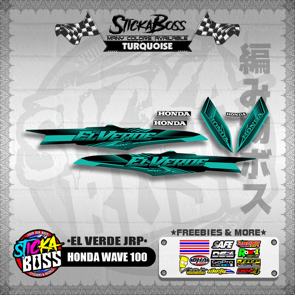 HONDA WAVE 100 DECALS ( EL VERDE JRP )【WITH FREEBIES】