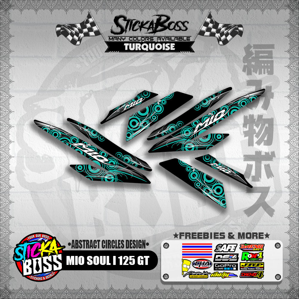 MIO SOUL I 125 GT DECALS ( ABSTRACT CIRCLES DESIGN )【WITH FREEBIES】