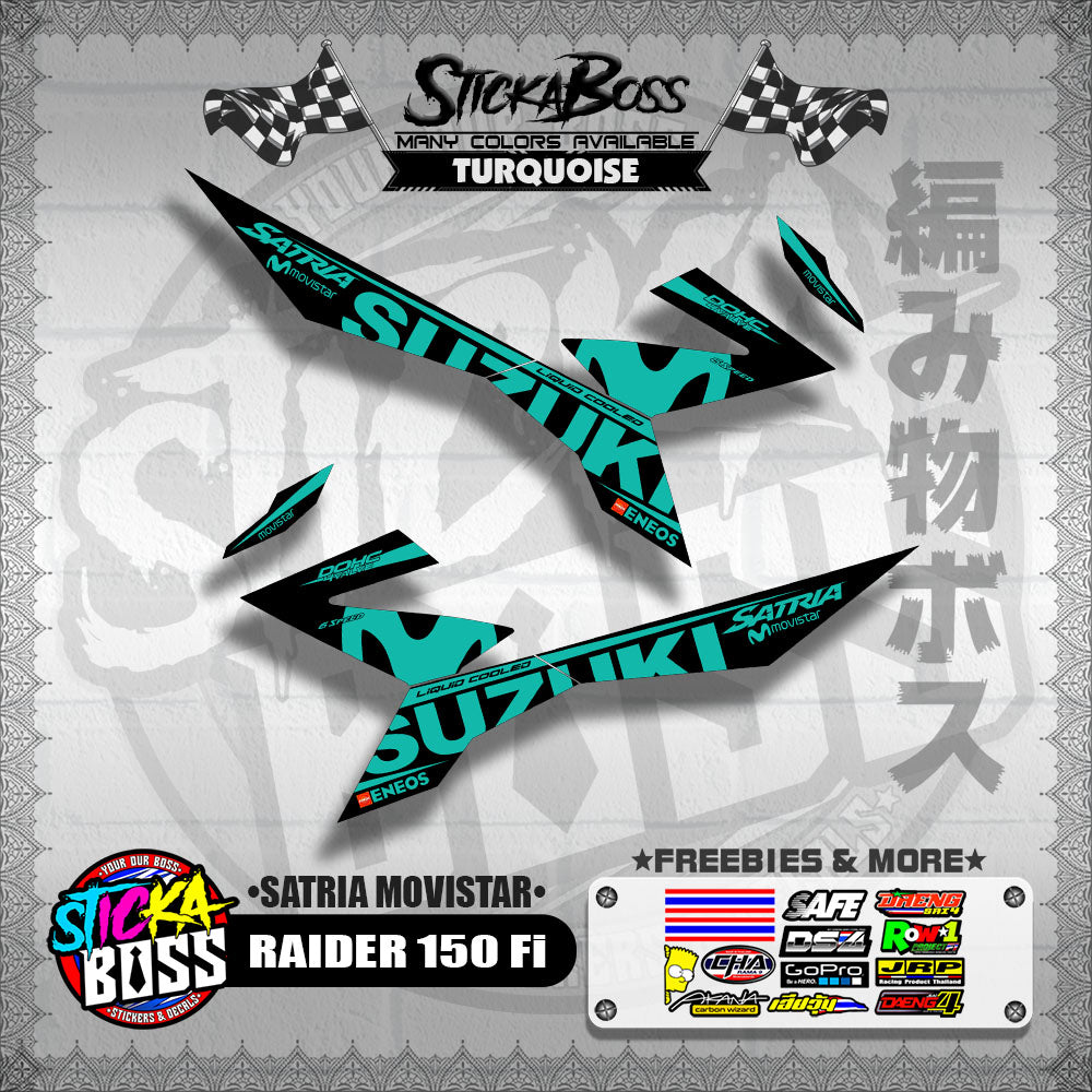 RAIDER 150 Fi DECALS ( SATRIA MOVISTAR )【WITH FREEBIES】