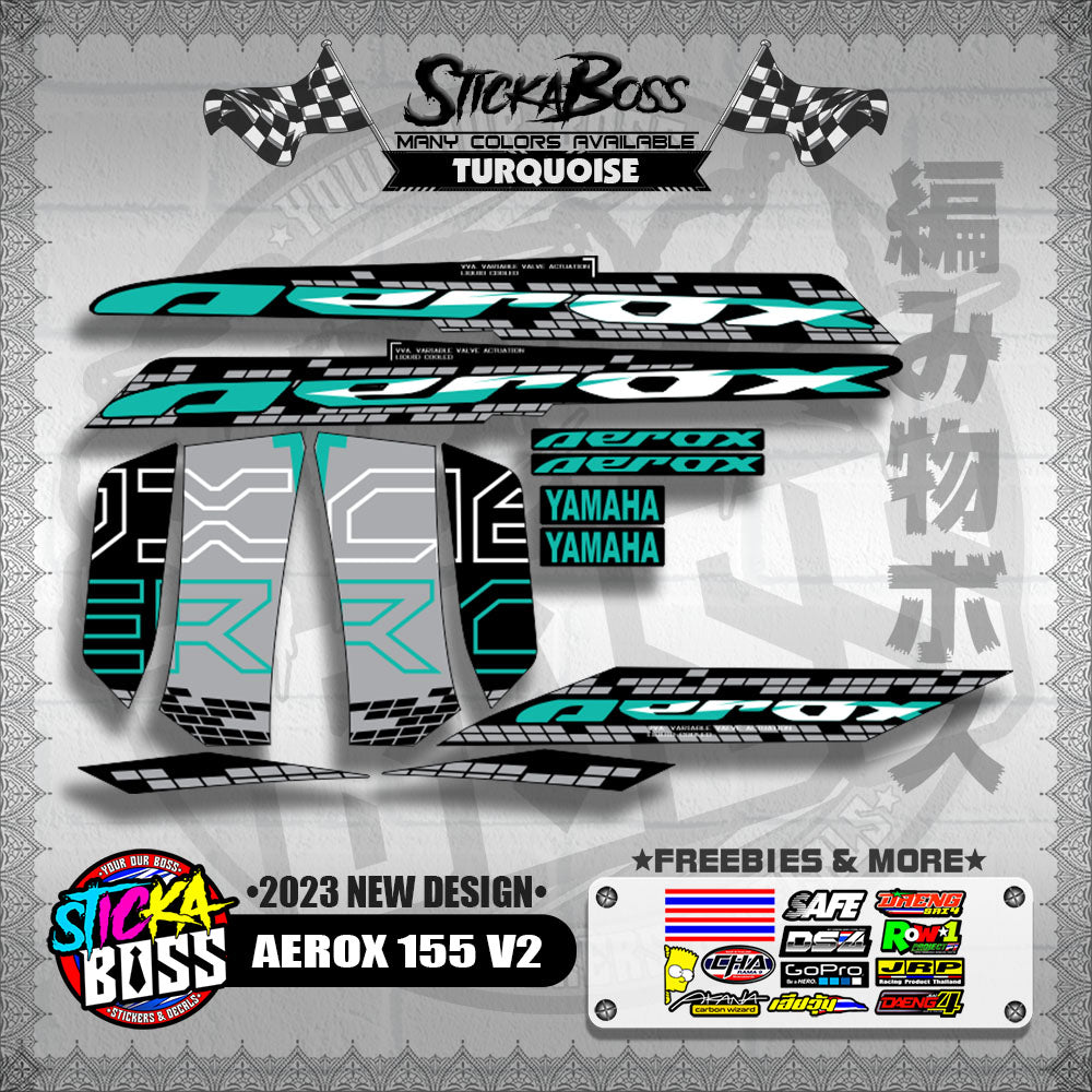 AEROX 155 V2 MALAYSIAN DECALS ( 2023 NEW DESIGN )【WITH FREEBIES】