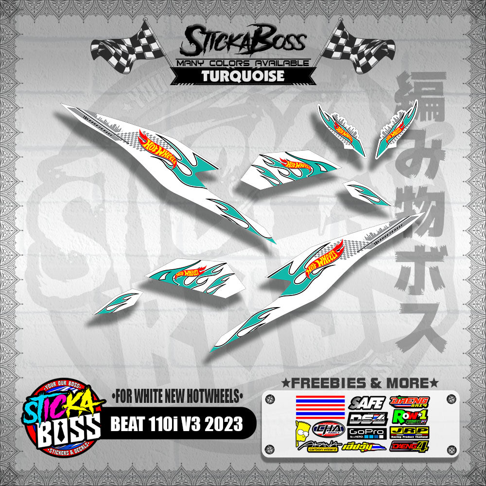 BEAT 110i V3 2023 DECALS ( FOR WHITE NEW HOTWHEELS )【WITH FREEBIES】