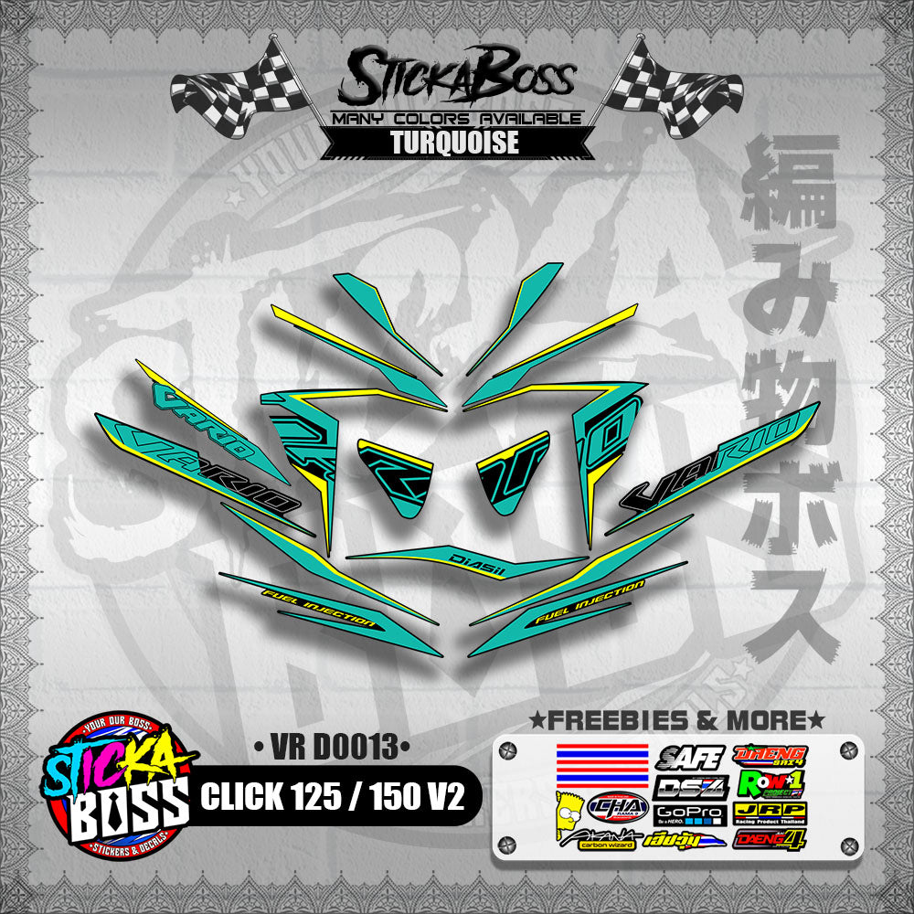 CLICK 125 / 150 V2 DECALS ( VR D0013 )【WITH FREEBIES】