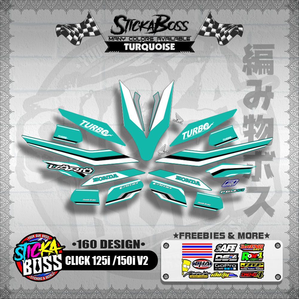 CLICK 125i / 150i V2 DECALS ( 160 DESIGN )【WITH FREEBIES】