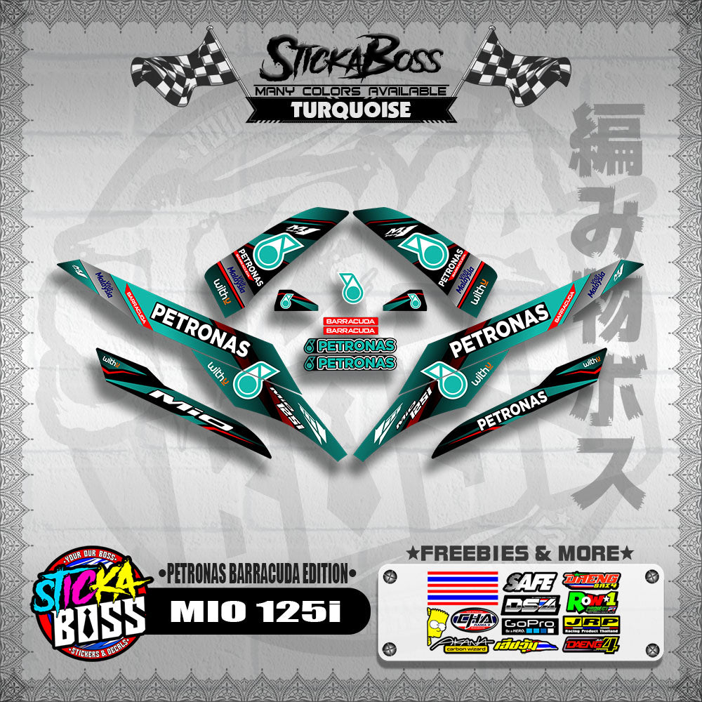 MIO 125i DECALS ( PETRONAS BARRACUDA EDITION )【WITH FREEBIES】