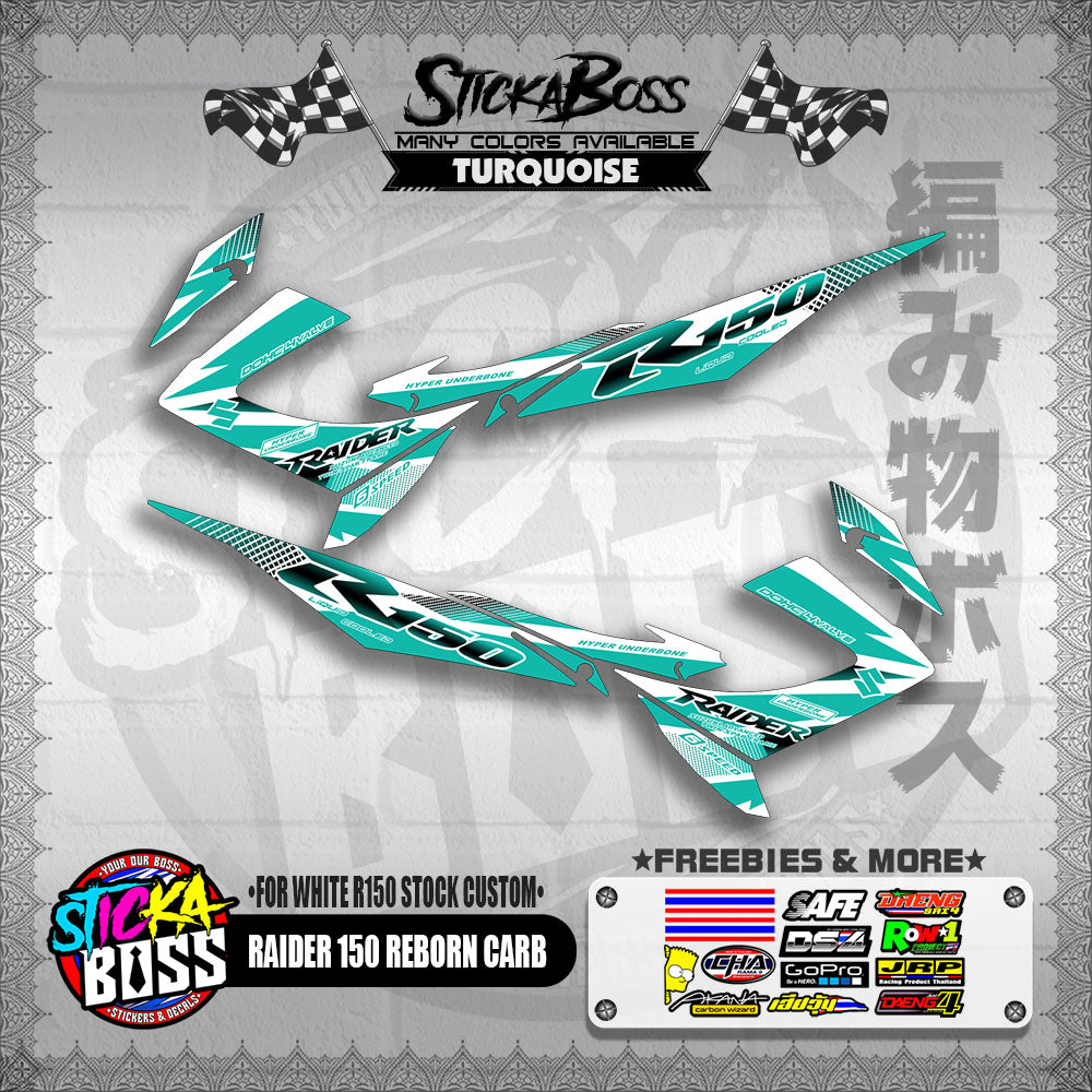 RAIDER 150 REBORN CARB DECALS ( FOR WHITE R150 STOCK CUSTOM )【WITH FREEBIES】
