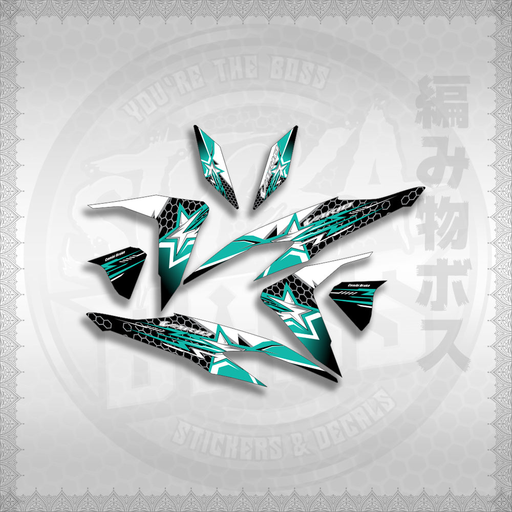 STICKER DECALS for CLICK V2 (CV220VA3) By STICKABOSS (SOFIE LAMINATED WATERPROOF)