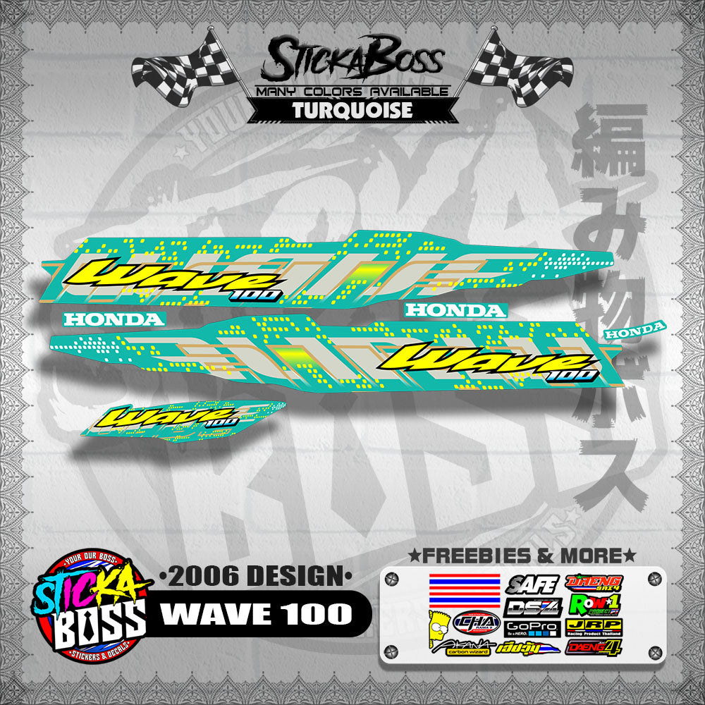 WAVE 100 STOCK DECALS ( 2006 DESIGN )【WITH FREEBIES】