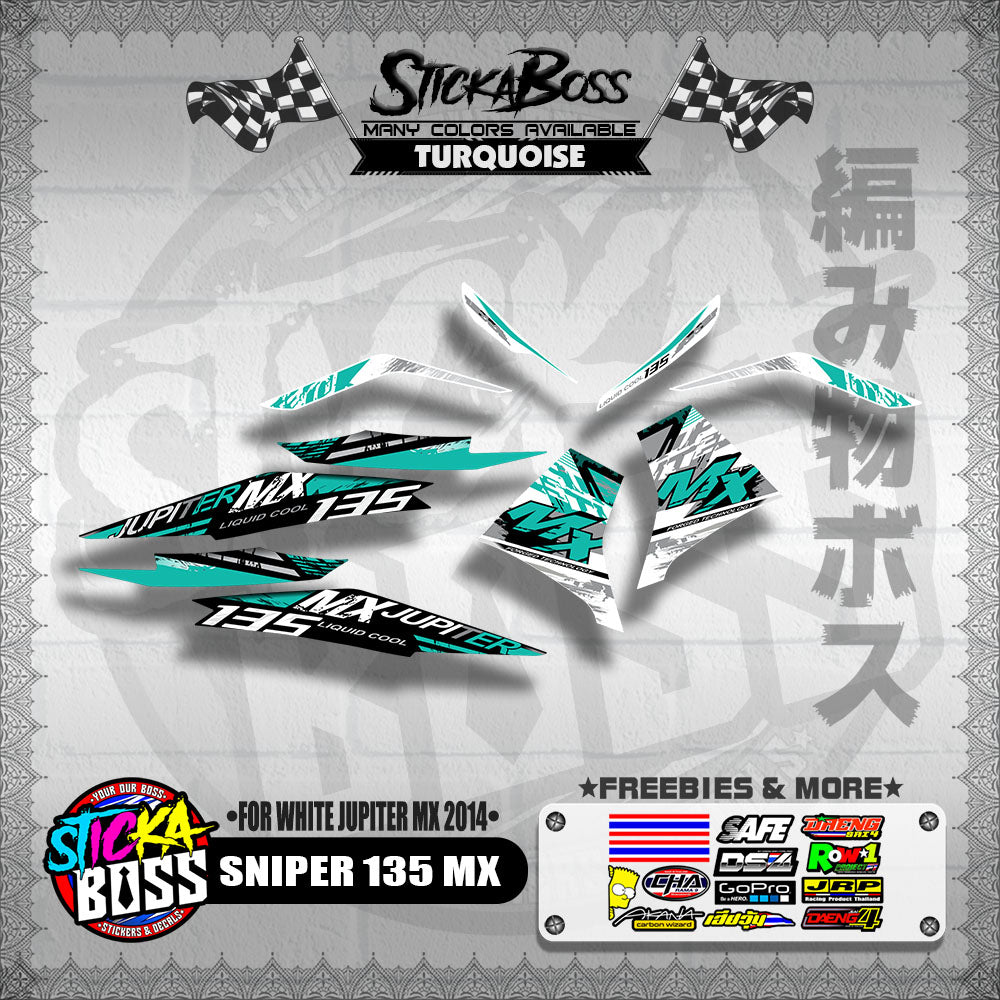 SNIPER 135 MX DECALS ( FOR WHITE JUPITER MX 2014 )【WITH FREEBIES】