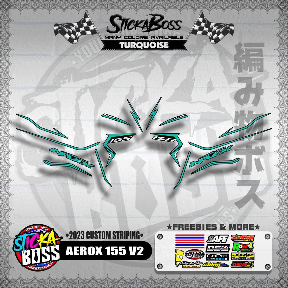 AEROX 155 V2 DECALS ( 2023 CUSTOM STRIPING )【WITH FREEBIES】