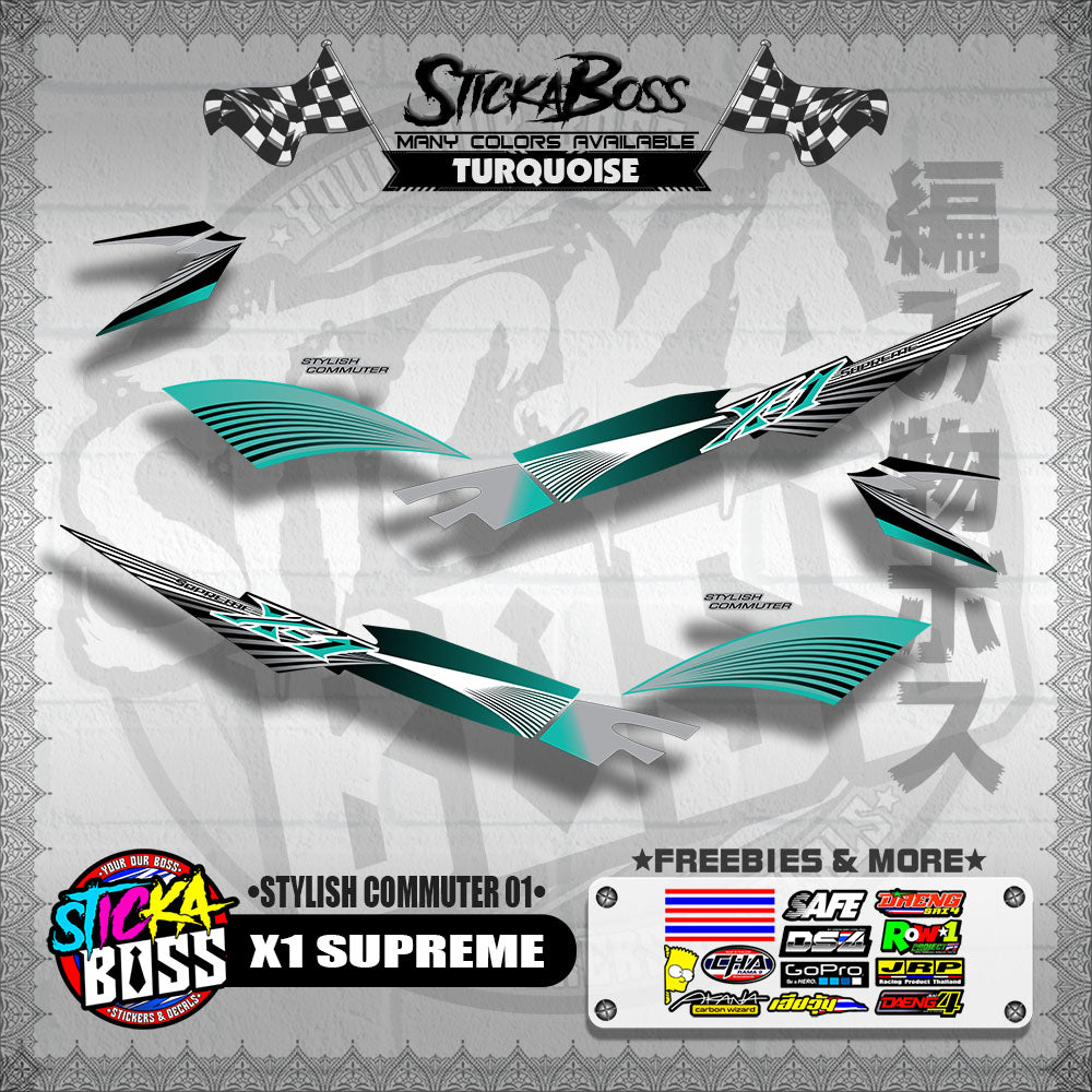 X1 SUPREME DECALS ( STYLISH COMMUTER 01 )【WITH FREEBIES】
