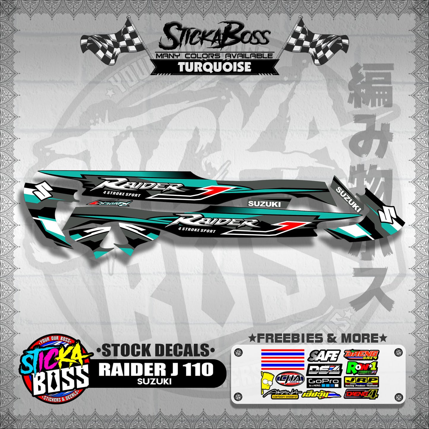 RAIDER J 110 ( STOCK DECALS )【WITH FREEBIES】