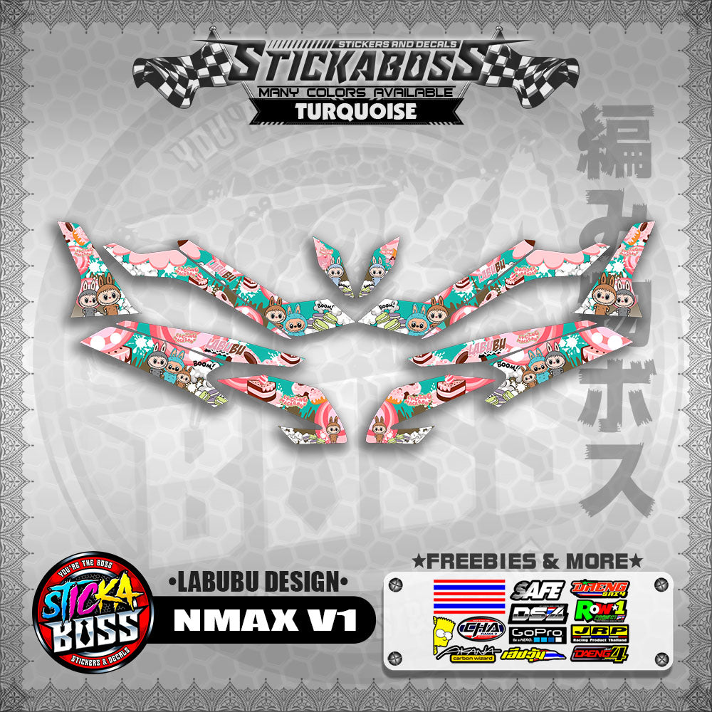 NMAX V1 STICKER DECALS ( LABUBU DESIGN )【WITH FREEBIES】