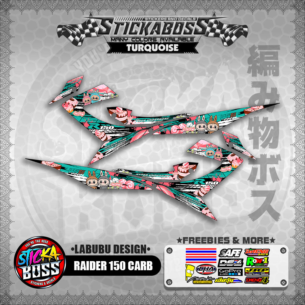 RAIDER 150 CARB STICKER DECALS ( LABUBU DESIGN )【WITH FREEBIES】