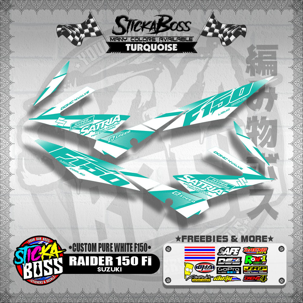 RAIDER 150 Fi STOCK DECAL ( CUSTOM PURE WHITE F150 )【WITH FREEBIES】