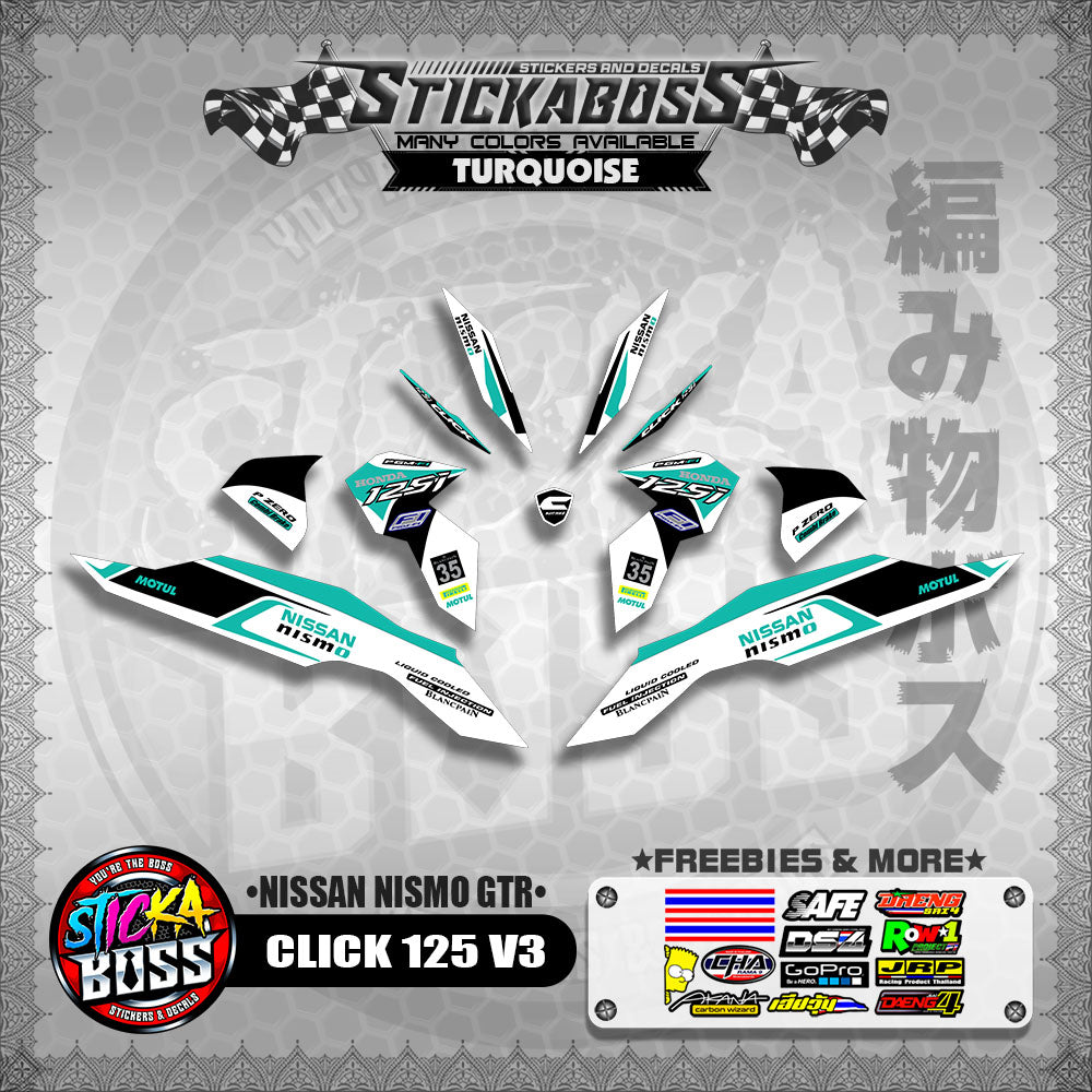 CLICK 125 V3 DECALS ( NISSAN NISMO GTR )【WITH FREEBIES】