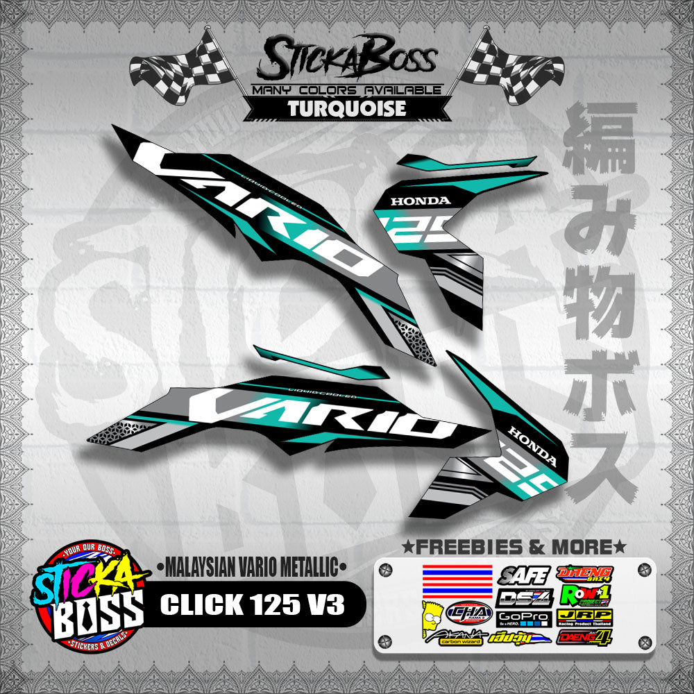 CLICK 125 V3 DECALS ( MALAYSIAN VARIO METALLIC )【WITH FREEBIES】