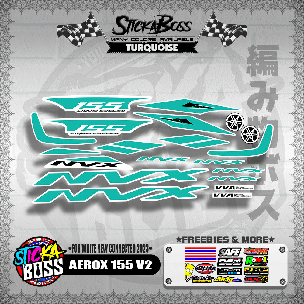 AEROX 155 V2 DECALS ( FOR WHITE NEW CONNECTED 2023 )【WITH FREEBIES】