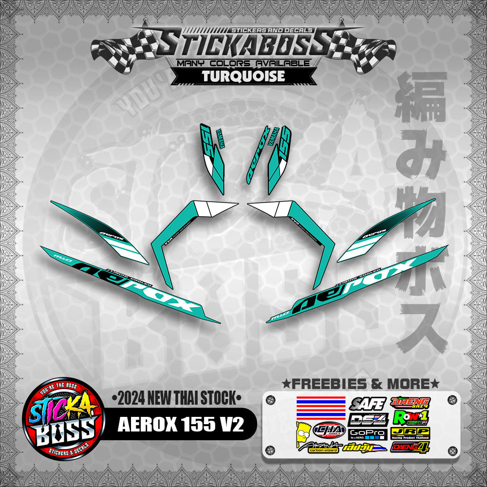 AEROX 155 V2 STICKER DECALS ( 2024 NEW THAI STOCK )【WITH FREEBIES】