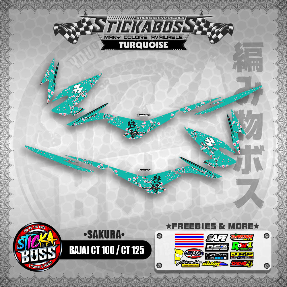 BAJAJ CT 100 / CT 125 STICKER DECALS ( SAKURA )【WITH FREEBIES】
