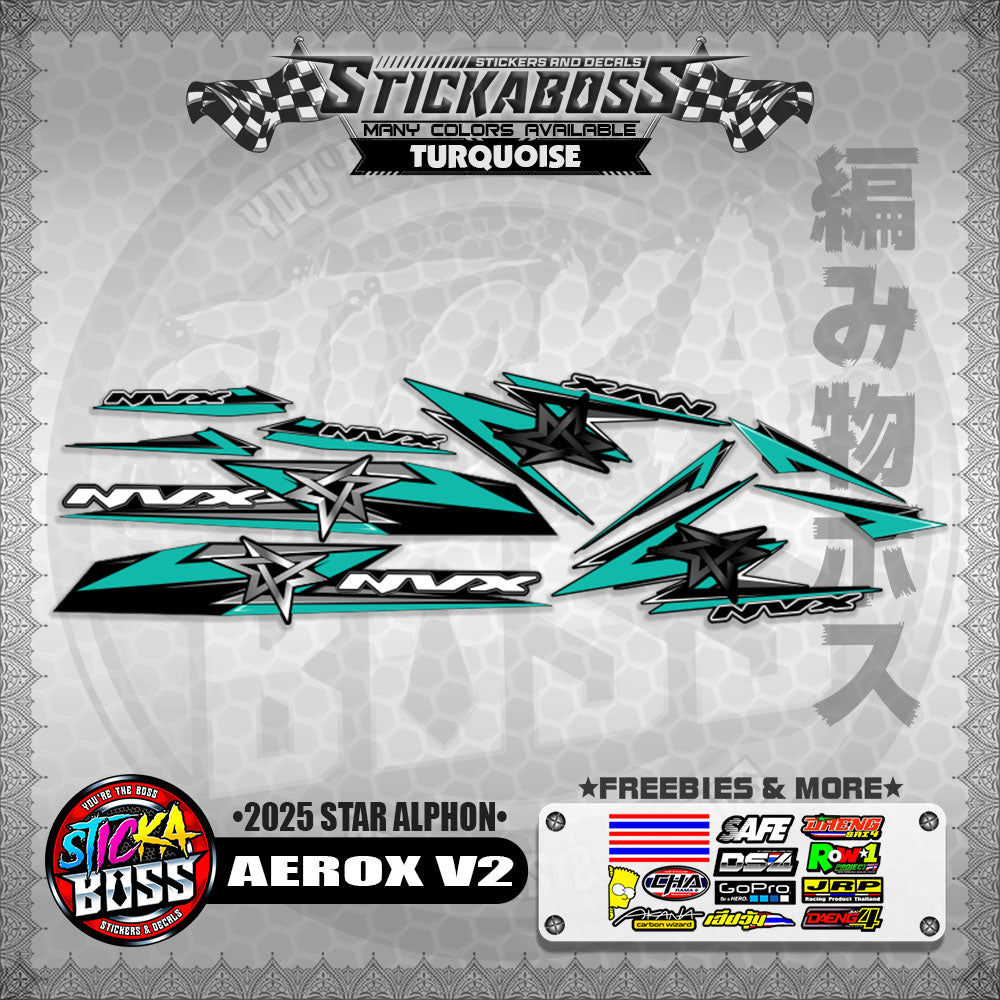 AEROX V2 INDO STICKER DECALS ( 2025 STAR ALPHON )【WITH FREEBIES】