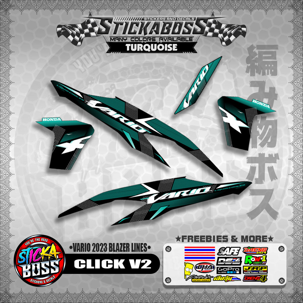 CLICK V2 STICKER DECALS ( VARIO 2023 BLAZER LINES )【WITH FREEBIES】