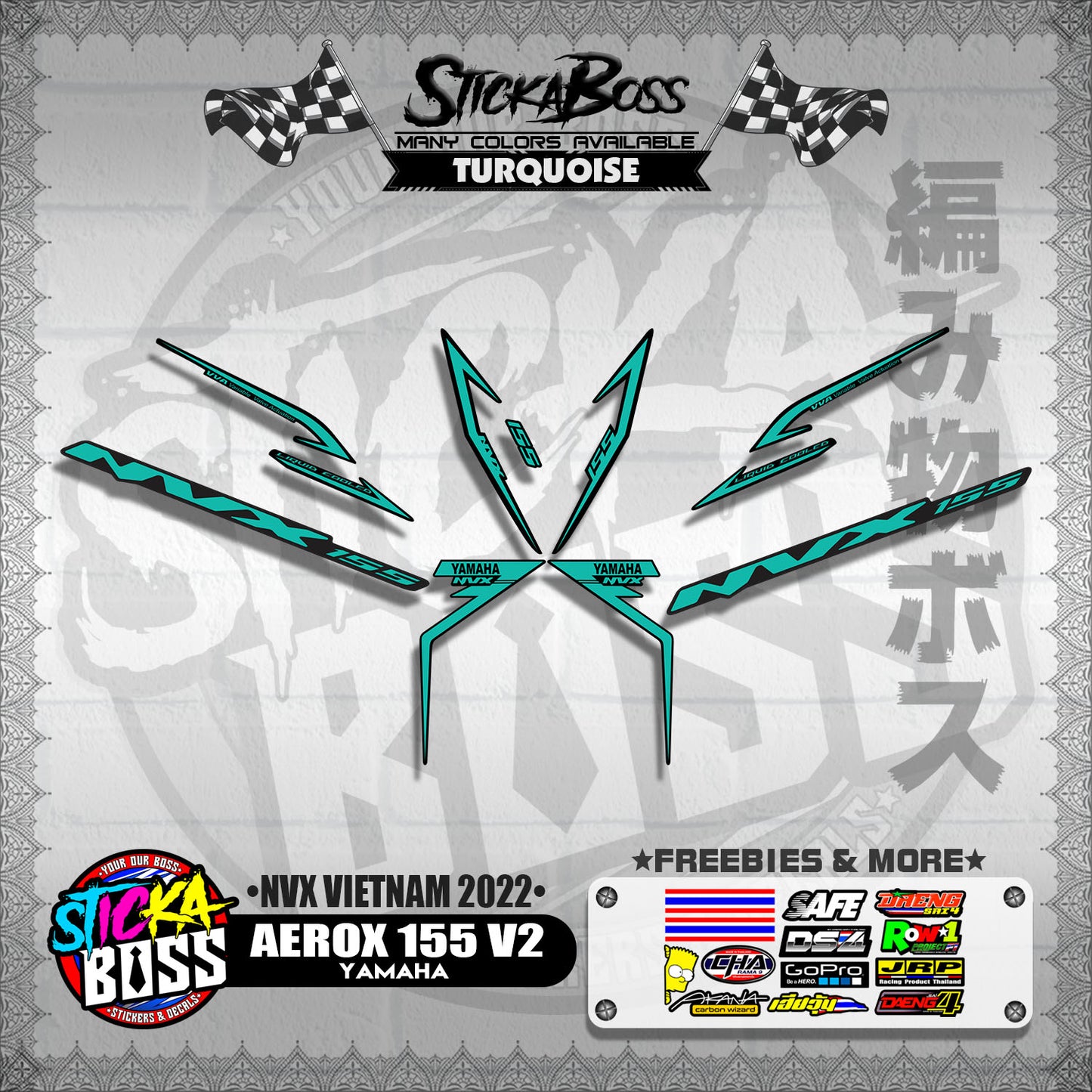 AEROX 155 V2 ( NVX VIETNAM 2022 DECALS )【WITH FREEBIES】