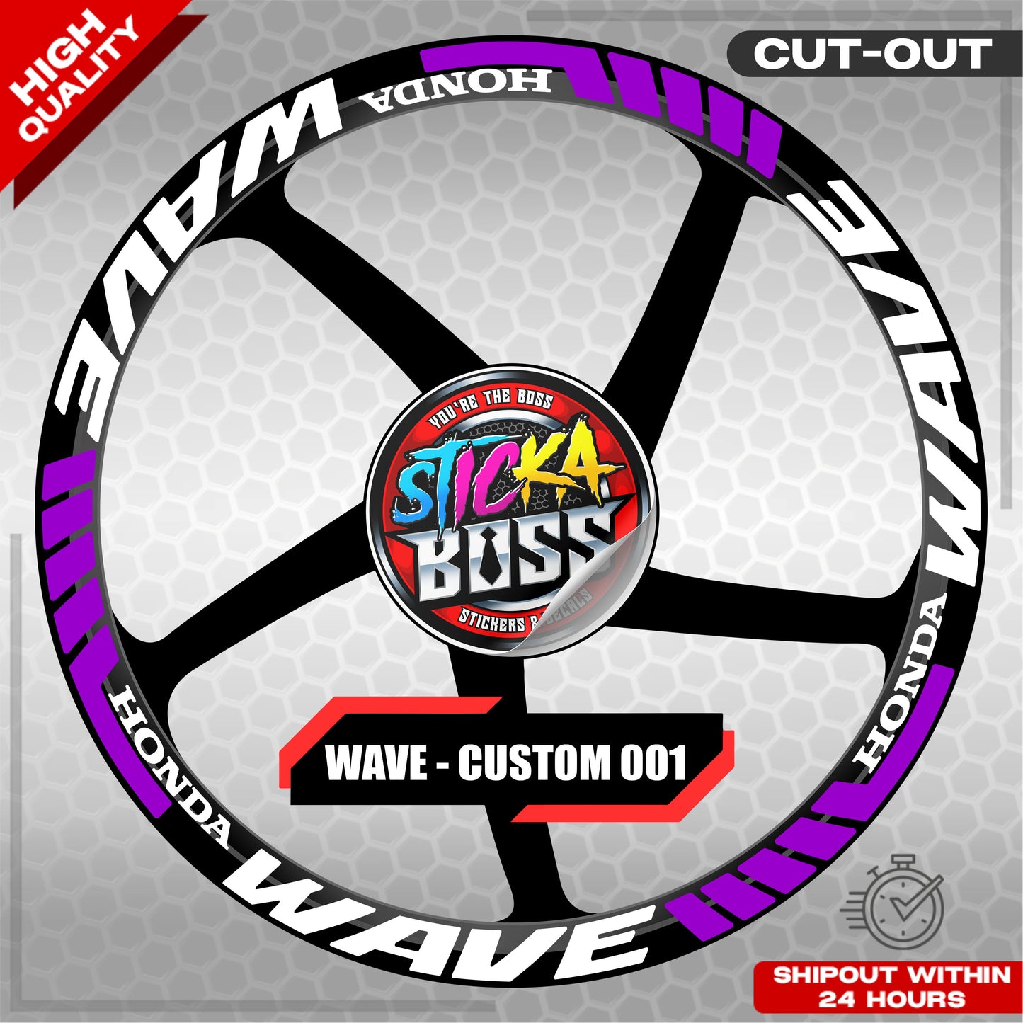 WAVE 110 / 125 MAG STICKER SET ( 2 MAGS ) - CUSTOM 001 | VINYL WATERPROOF CUT-OUT DECALS