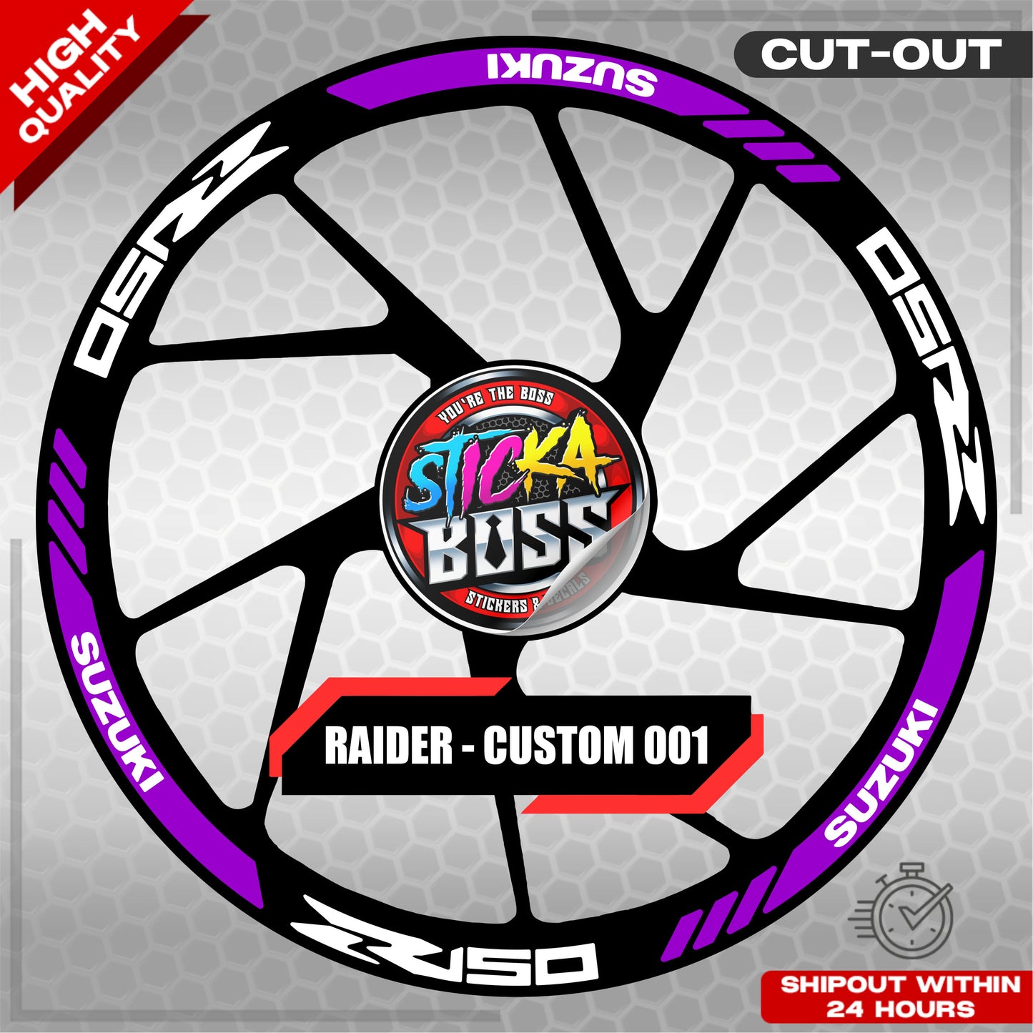 RAIDER R150 MAG STICKER SET ( 2 MAGS ) - CUSTOM 001 | VINYL WATERPROOF CUT-OUT DECALS