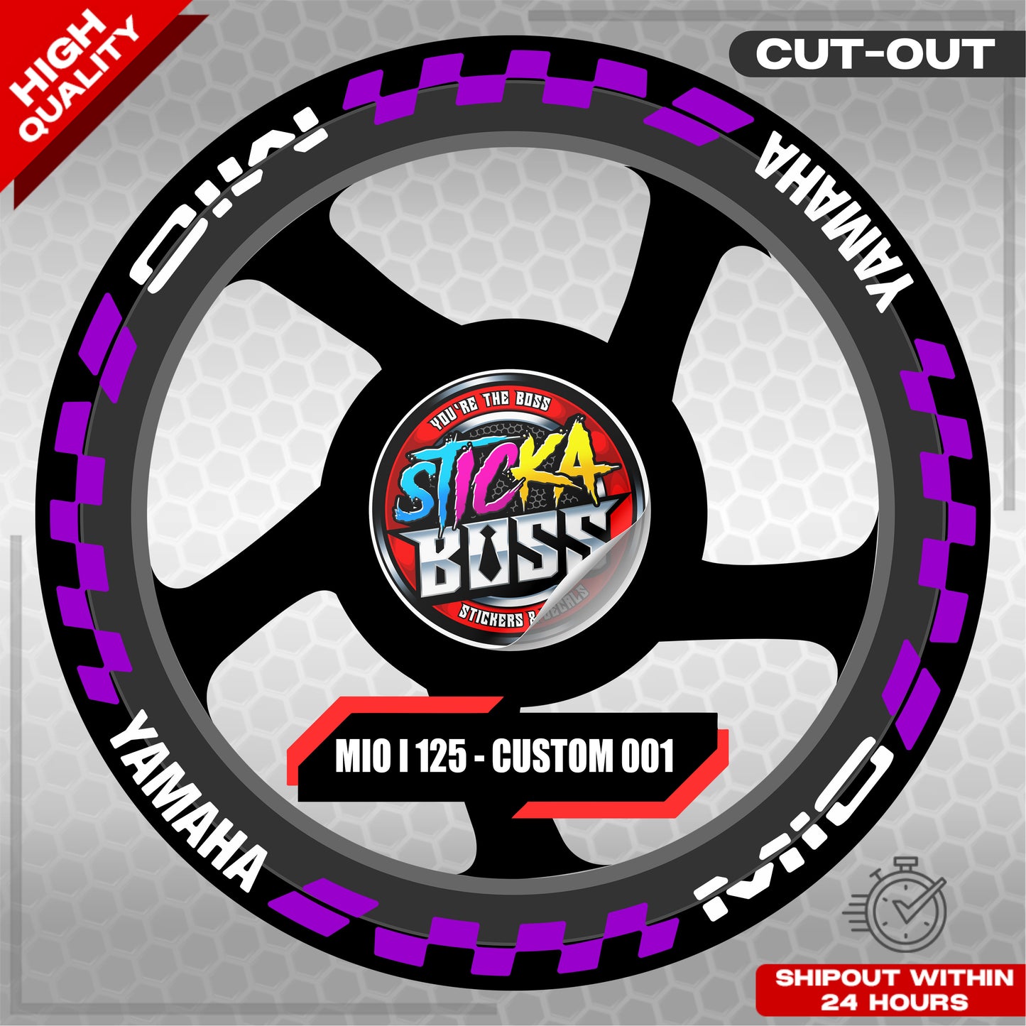 MIO I 125 MAGS STICKER SET ( 2 MAGS ) - CUSTOM 001 | VINYL WATERPROOF CUT-OUT DECALS