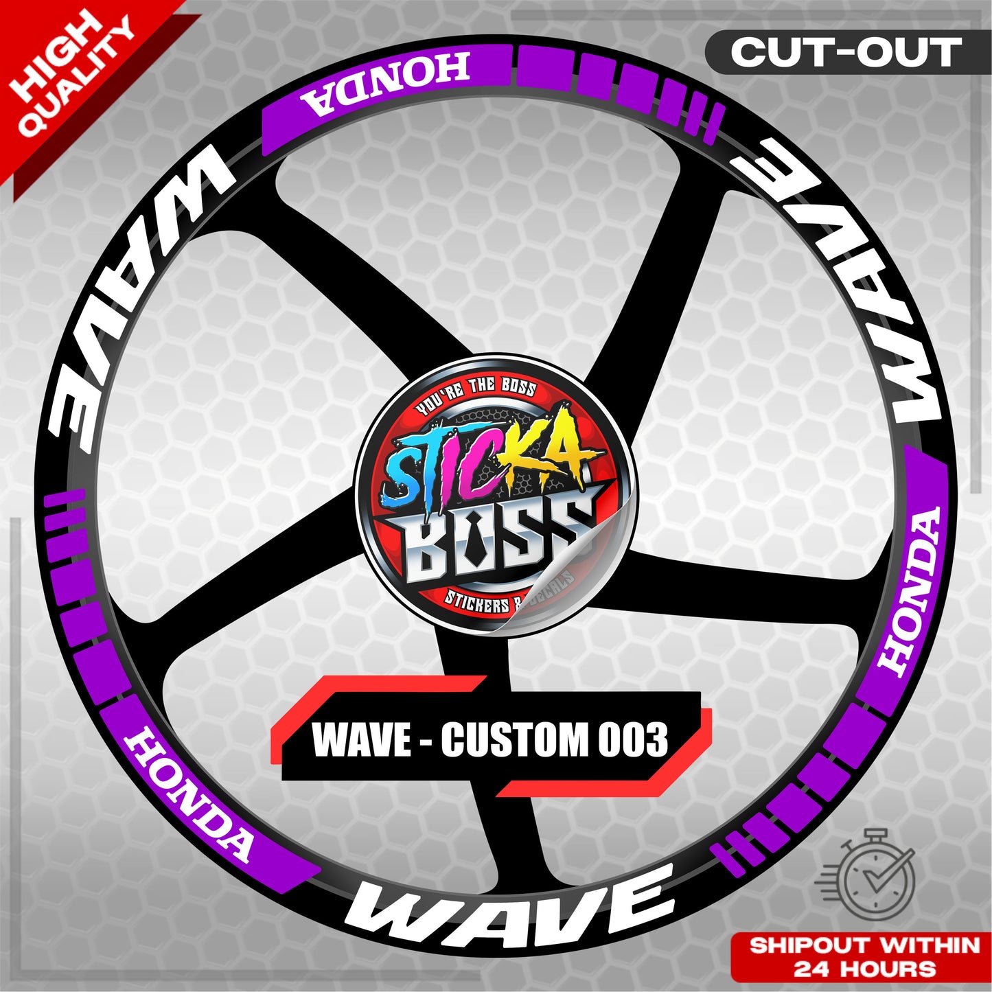 WAVE 110 / 125 MAG STICKER SET ( 2 MAGS ) - CUSTOM 003 | VINYL WATERPROOF CUT-OUT DECALS