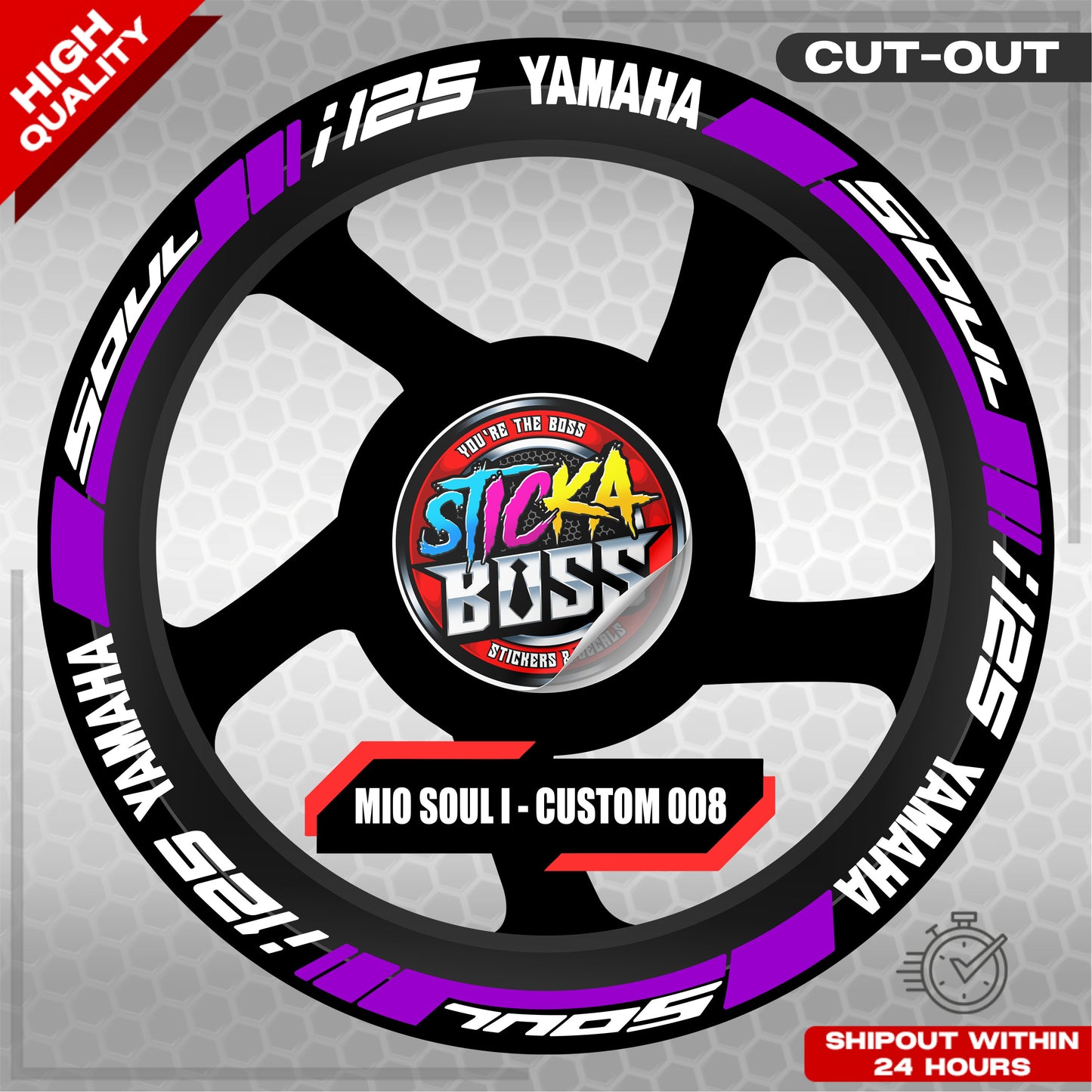 MIO SOUL I 125 MAG STICKER SET ( 2 MAGS ) - CUSTOM 008 | VINYL WATERPROOF CUT-OUT DECALS