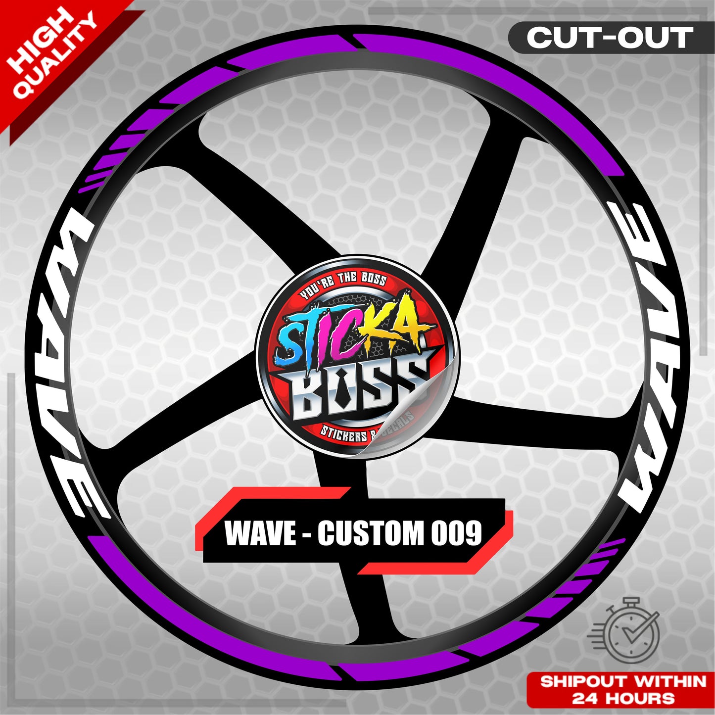 WAVE 110 / 125 MAG STICKER SET ( 2 MAGS ) - CUSTOM 009 | VINYL WATERPROOF CUT-OUT DECALS