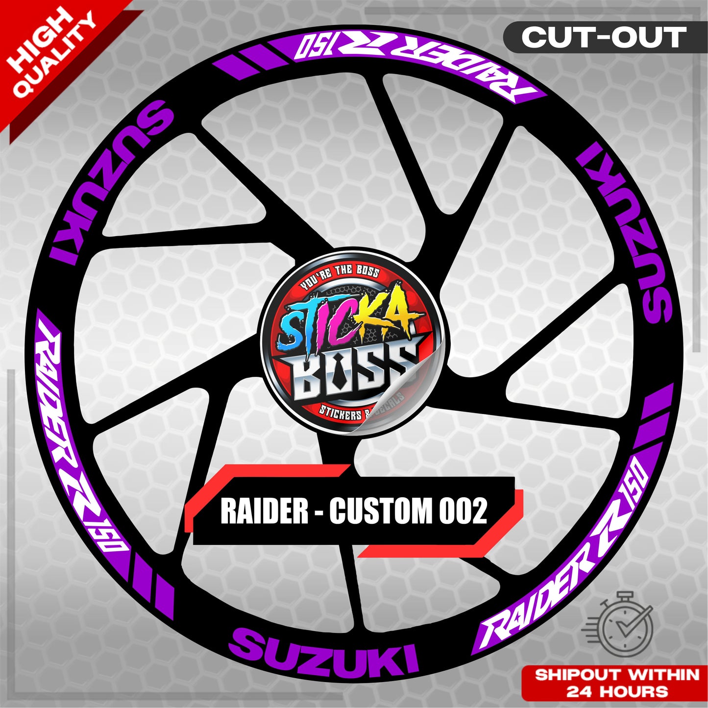 RAIDER R150 MAG STICKER SET ( 2 MAGS ) - CUSTOM 002 | VINYL WATERPROOF CUT-OUT DECALS