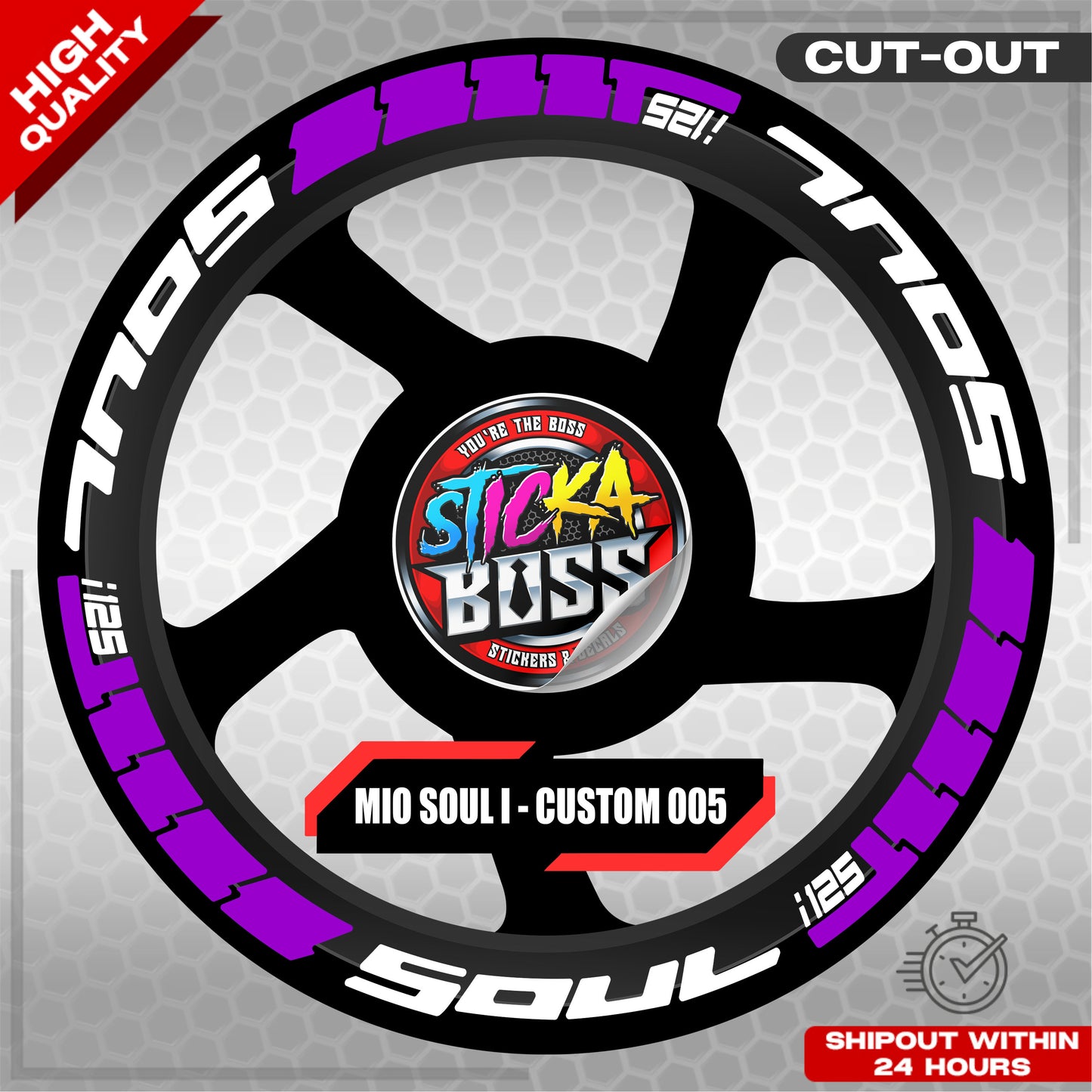 MIO SOUL I 125 MAG STICKER SET ( 2 MAGS ) - CUSTOM 005 | VINYL WATERPROOF CUT-OUT DECALS