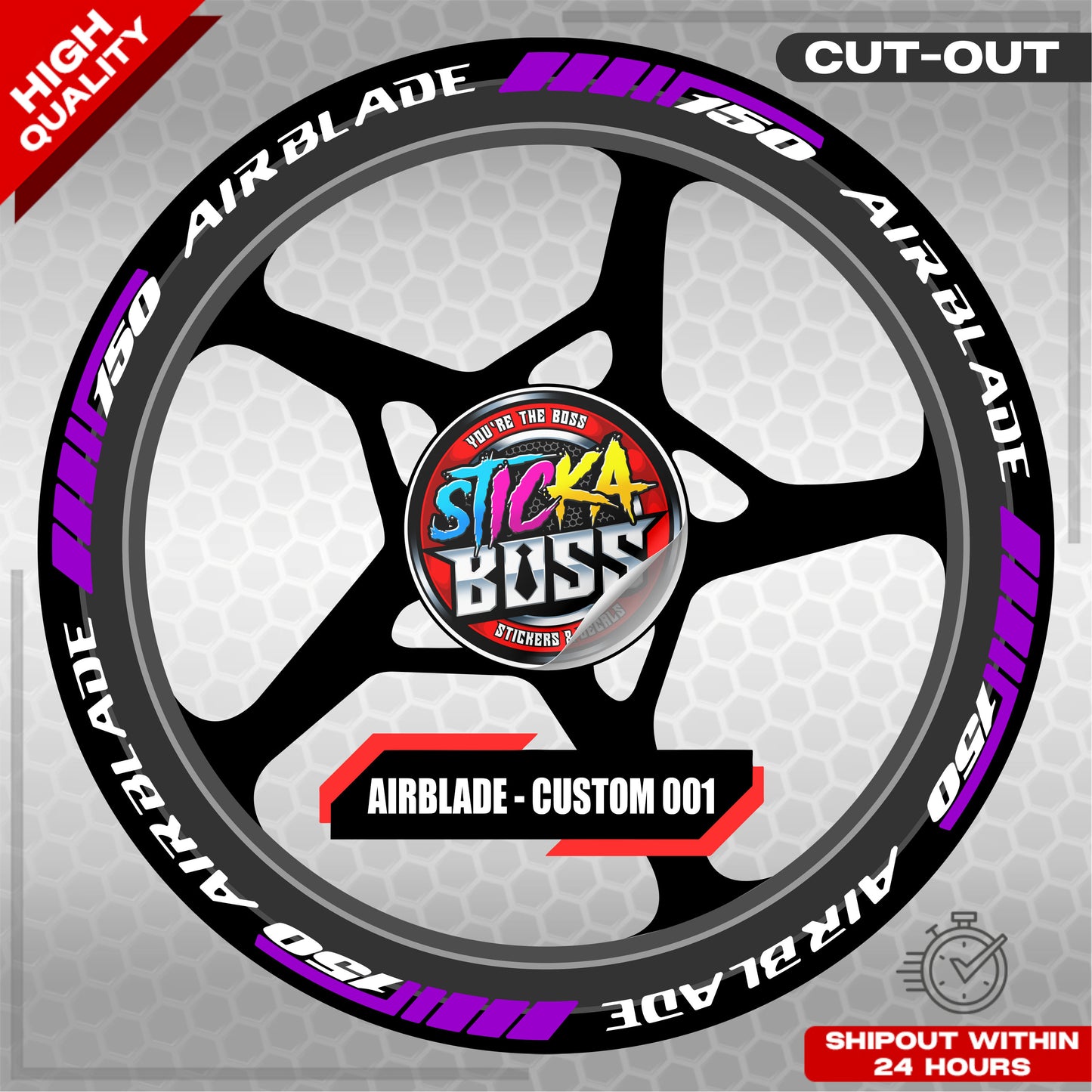 AIRBLADE 150 MAG STICKER SET ( 2 MAGS ) - CUSTOM 001 | VINYL WATERPROOF CUT-OUT DECALS