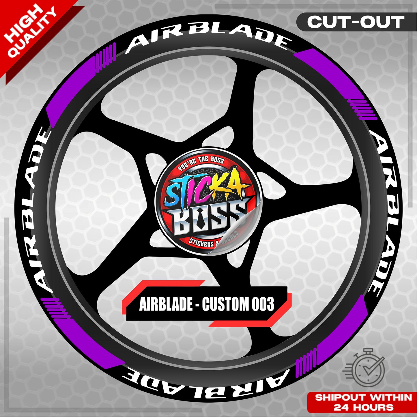 AIRBLADE 150 / 160 MAG STICKER SET ( 2 MAGS ) - CUSTOM 003 | VINYL WATERPROOF CUT-OUT DECALS