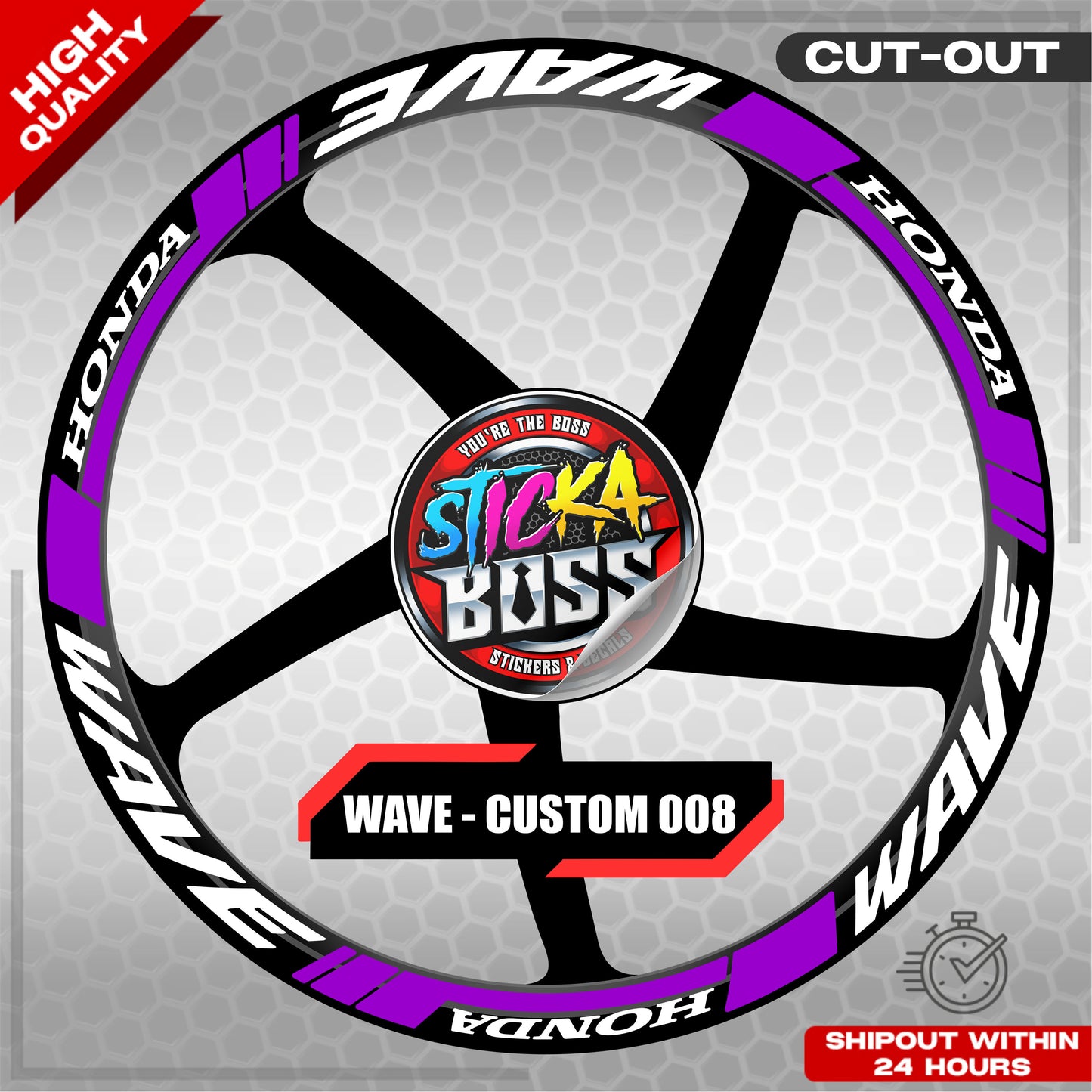 WAVE 110 / 125 MAG STICKER SET ( 2 MAGS ) - CUSTOM 008 | VINYL WATERPROOF CUT-OUT DECALS