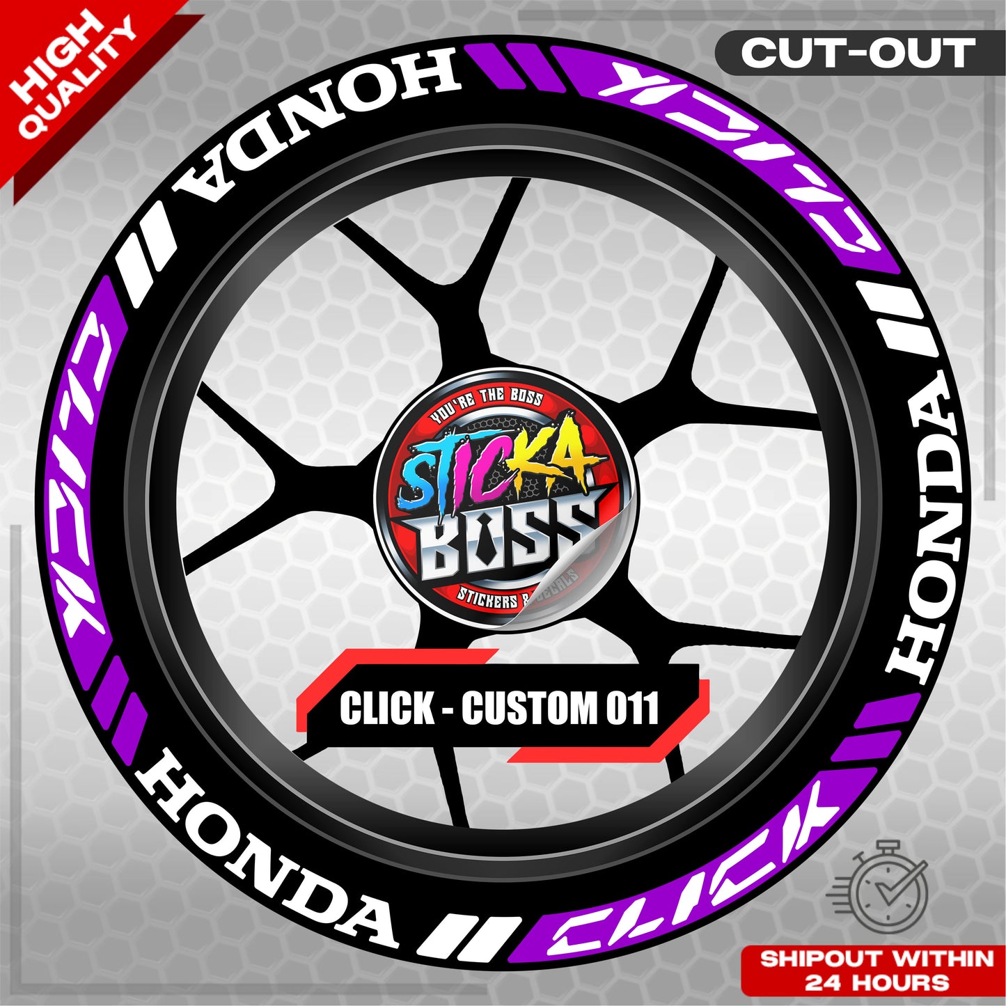 CLICK 125 / 150 / 160 MAG STICKER SET ( 2 MAGS ) - CUSTOM 011 | VINYL WATERPROOF CUT-OUT DECALS